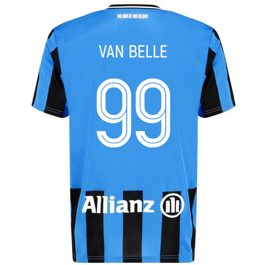 Niño Fútbol Camiseta Lyndsey Van Belle #99 Azul Cielo Negro 1ª Equipación 2024/25 México