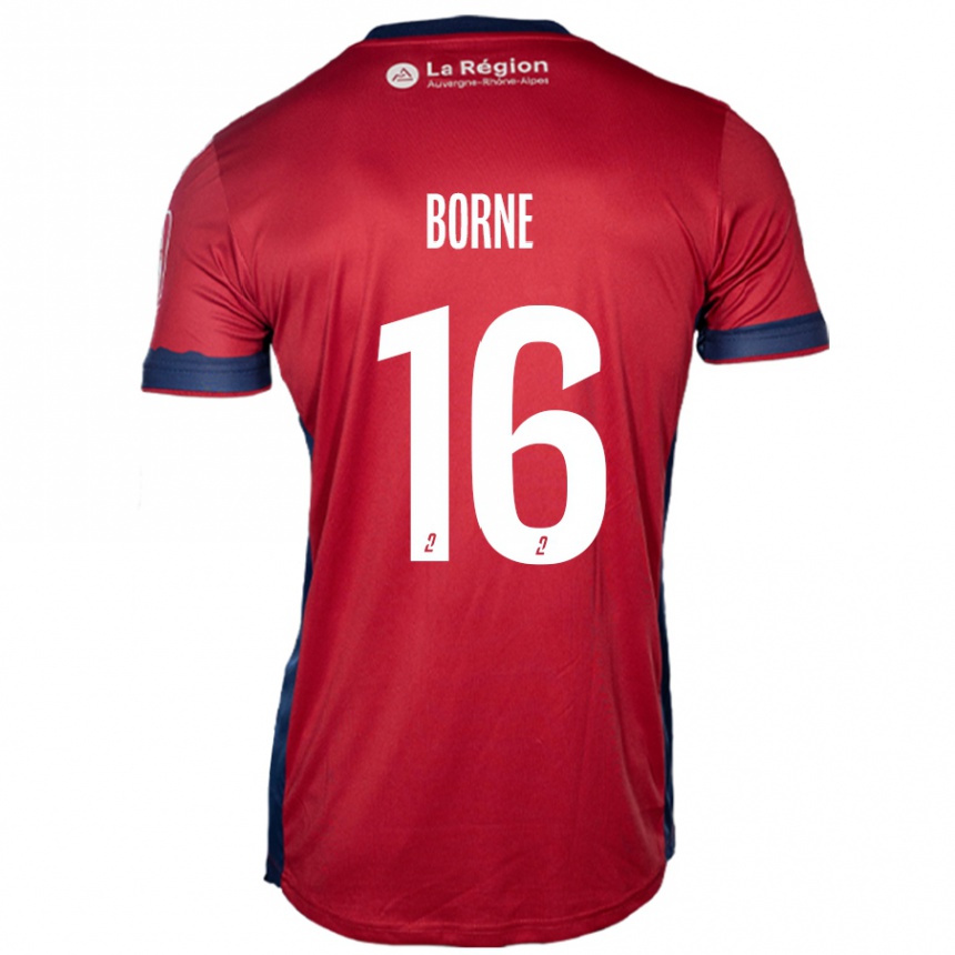 Niño Fútbol Camiseta Théo Borne #16 Borgoña Claro 1ª Equipación 2024/25 México