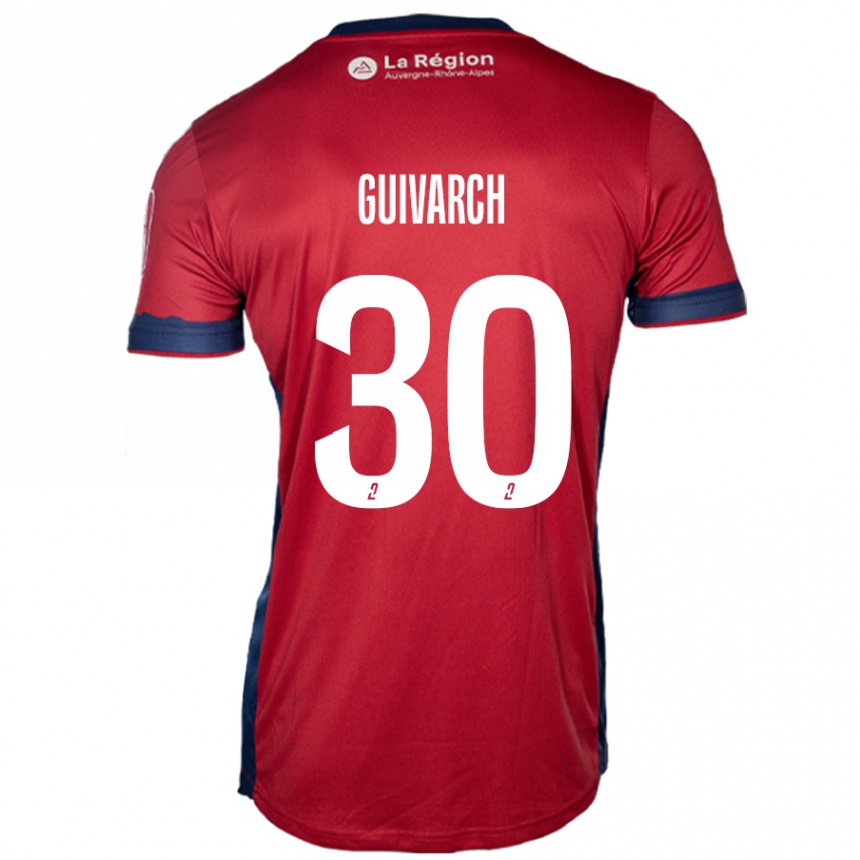 Niño Fútbol Camiseta Théo Guivarch #30 Borgoña Claro 1ª Equipación 2024/25 México