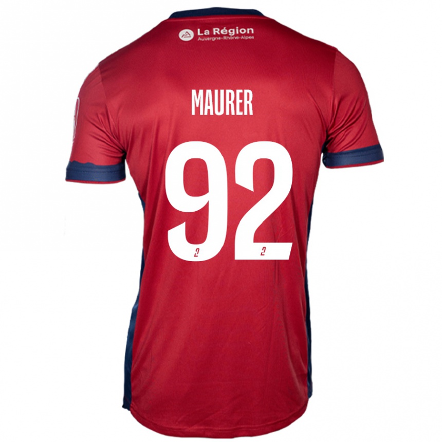 Niño Fútbol Camiseta Aïman Maurer #92 Borgoña Claro 1ª Equipación 2024/25 México