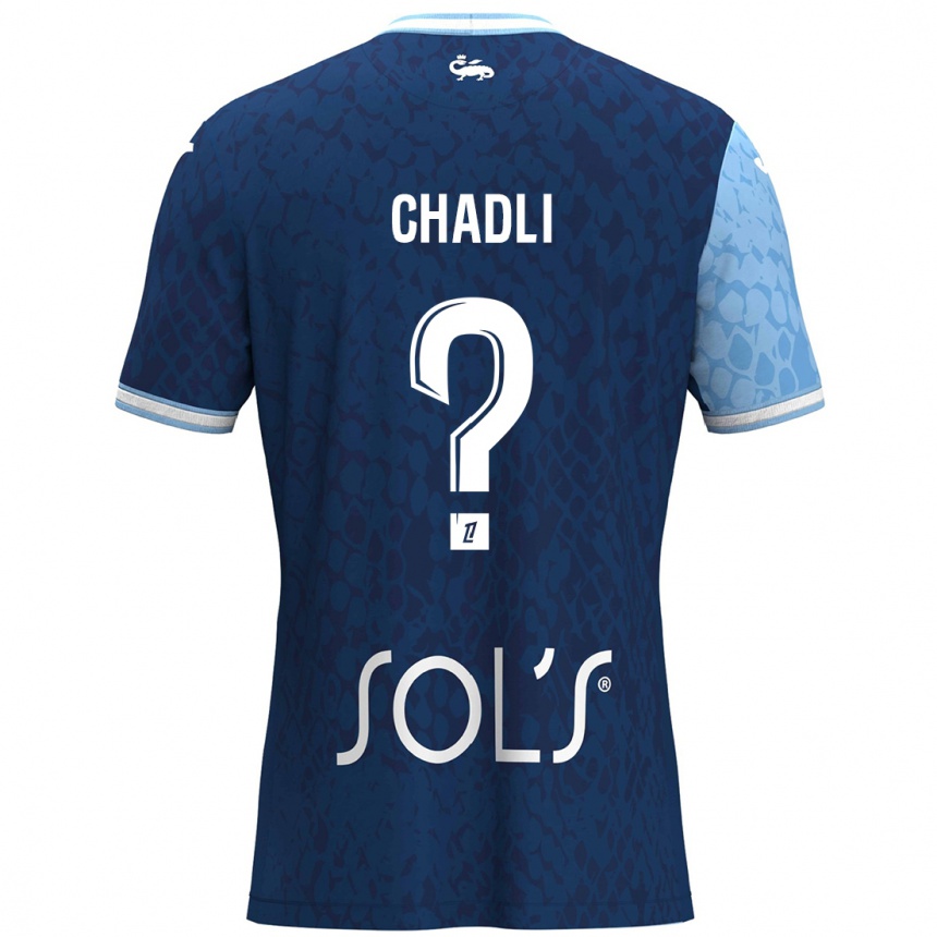 Niño Fútbol Camiseta Nassim Chadli #0 Azul Cielo Azul Oscuro 1ª Equipación 2024/25 México