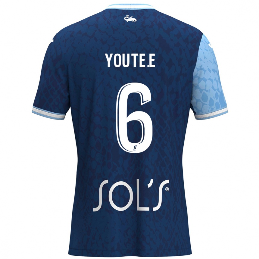 Niño Fútbol Camiseta Étienne Youté Kinkoué #6 Azul Cielo Azul Oscuro 1ª Equipación 2024/25 México