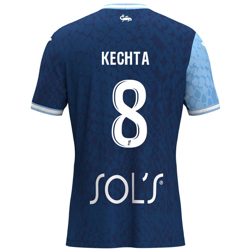 Niño Fútbol Camiseta Yassine Kechta #8 Azul Cielo Azul Oscuro 1ª Equipación 2024/25 México