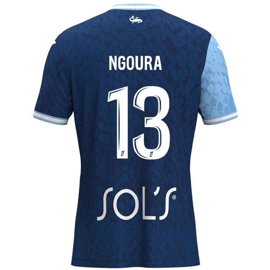 Niño Fútbol Camiseta Steve Ngoura #13 Azul Cielo Azul Oscuro 1ª Equipación 2024/25 México