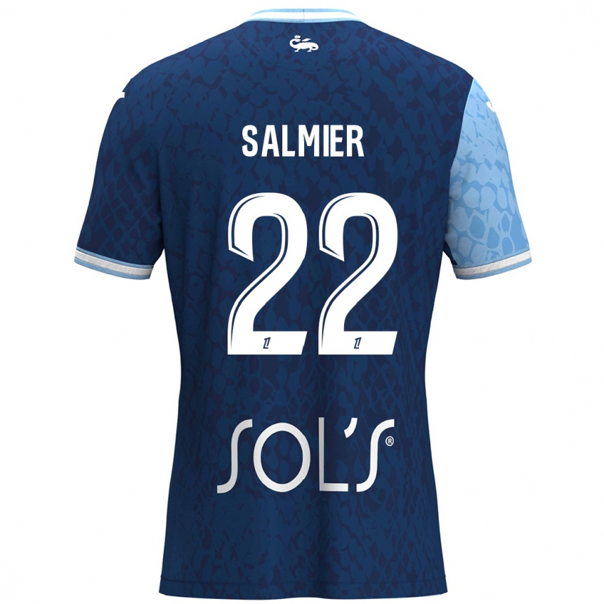 Niño Fútbol Camiseta Yoann Salmier #22 Azul Cielo Azul Oscuro 1ª Equipación 2024/25 México