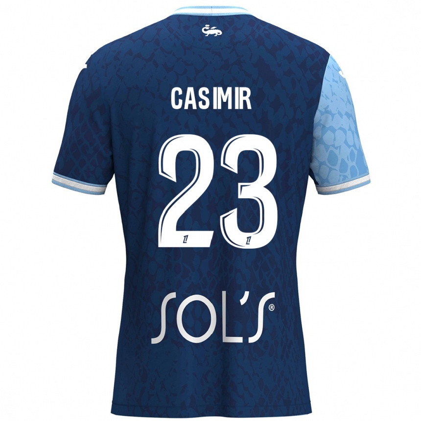 Niño Fútbol Camiseta Josué Casimir #23 Azul Cielo Azul Oscuro 1ª Equipación 2024/25 México