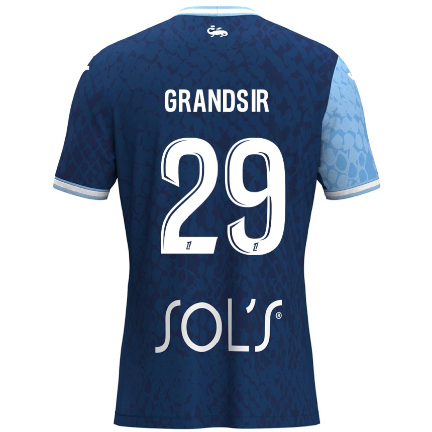 Niño Fútbol Camiseta Samuel Grandsir #29 Azul Cielo Azul Oscuro 1ª Equipación 2024/25 México