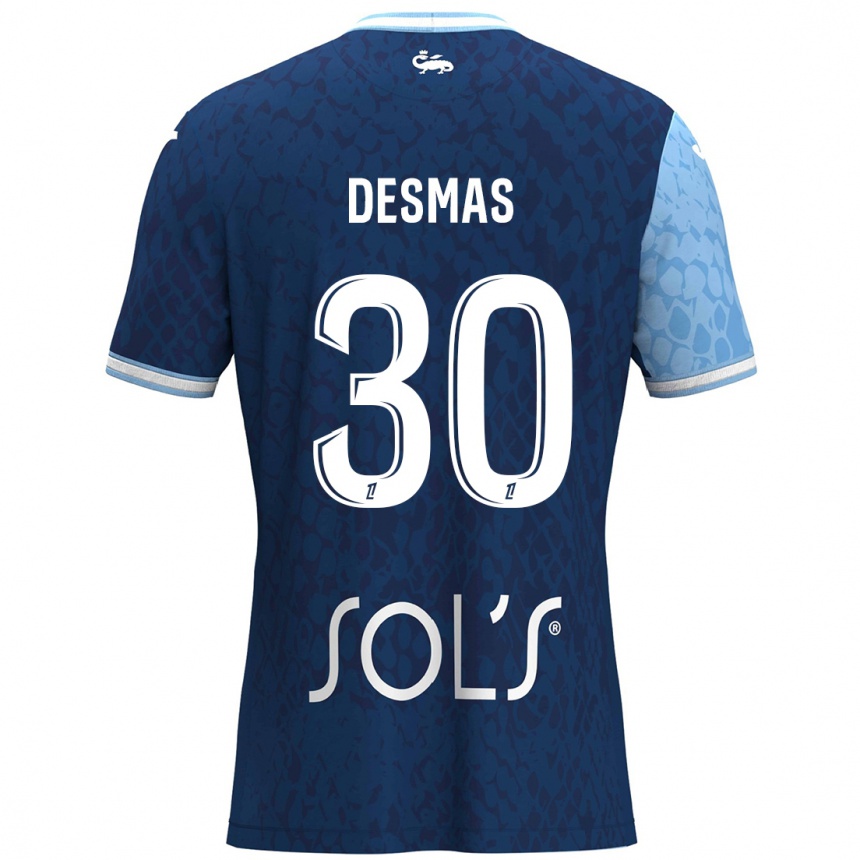 Niño Fútbol Camiseta Arthur Desmas #30 Azul Cielo Azul Oscuro 1ª Equipación 2024/25 México