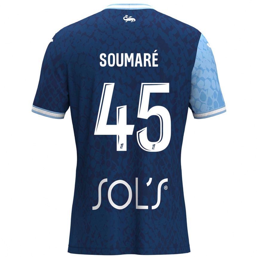 Niño Fútbol Camiseta Issa Soumaré #45 Azul Cielo Azul Oscuro 1ª Equipación 2024/25 México