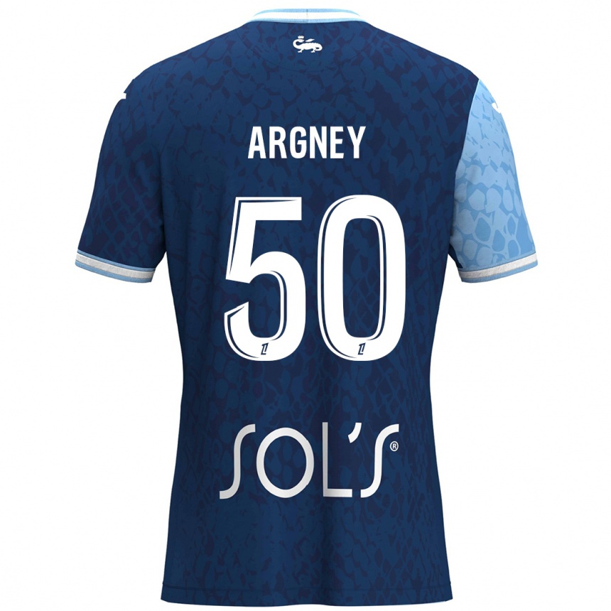 Niño Fútbol Camiseta Paul Argney #50 Azul Cielo Azul Oscuro 1ª Equipación 2024/25 México