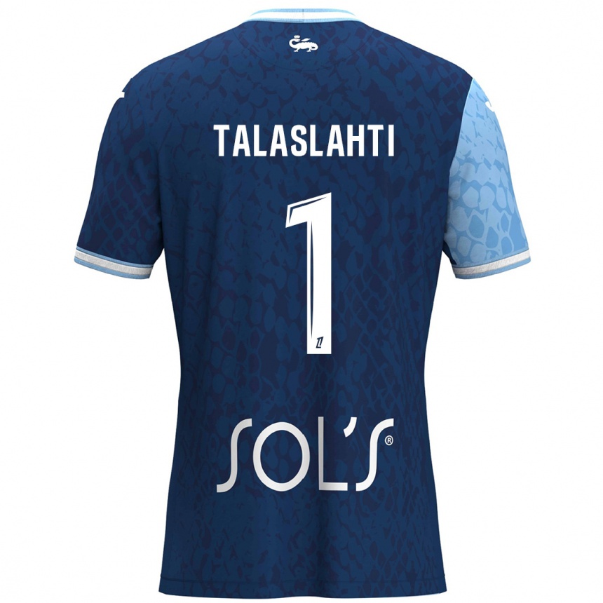 Niño Fútbol Camiseta Katriina Talaslahti #1 Azul Cielo Azul Oscuro 1ª Equipación 2024/25 México