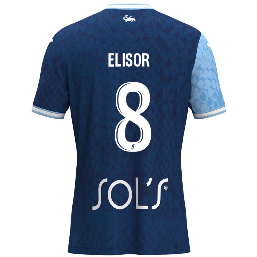 Niño Fútbol Camiseta Salomé Elisor #8 Azul Cielo Azul Oscuro 1ª Equipación 2024/25 México