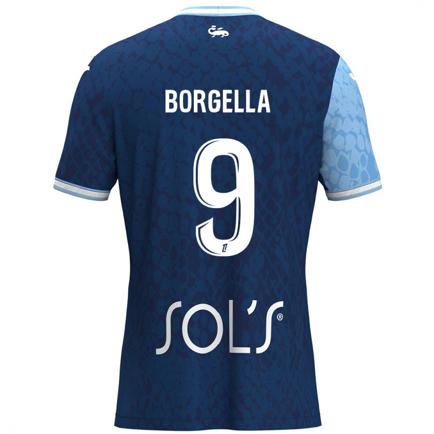 Niño Fútbol Camiseta Roselord Borgella #9 Azul Cielo Azul Oscuro 1ª Equipación 2024/25 México