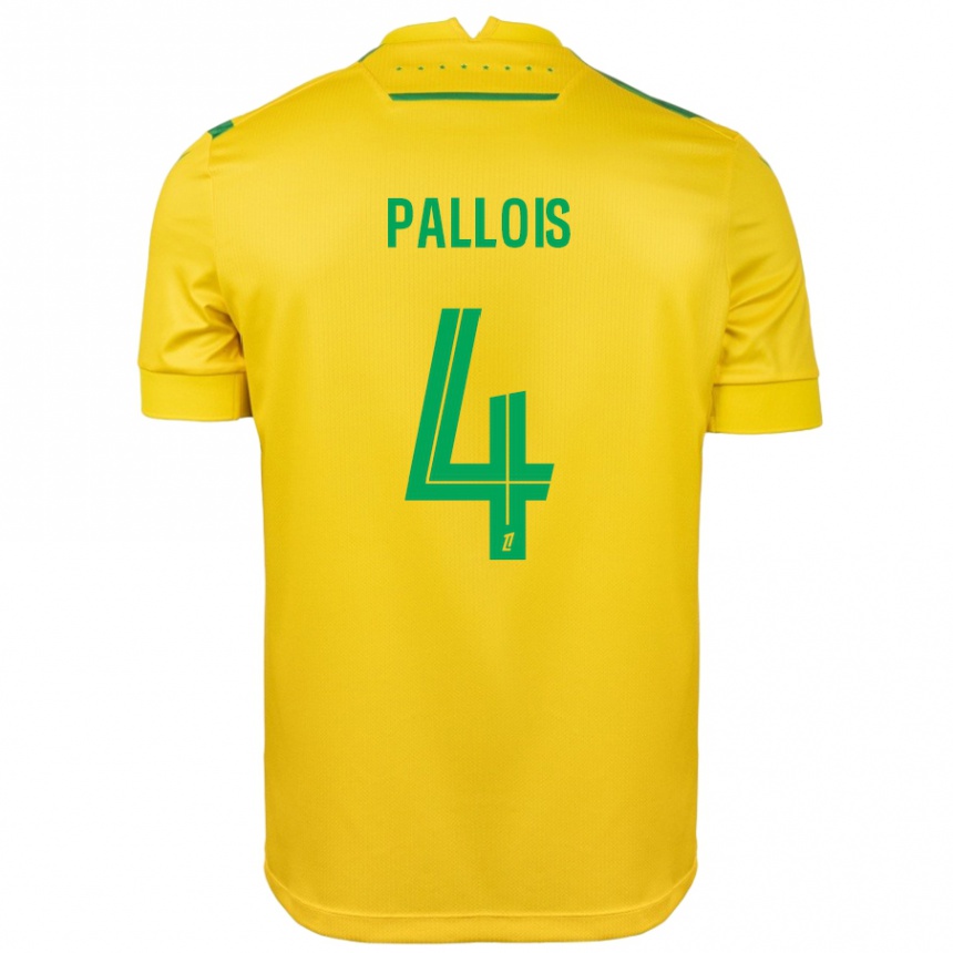 Niño Fútbol Camiseta Nicolas Pallois #4 Amarillo Verde 1ª Equipación 2024/25 México