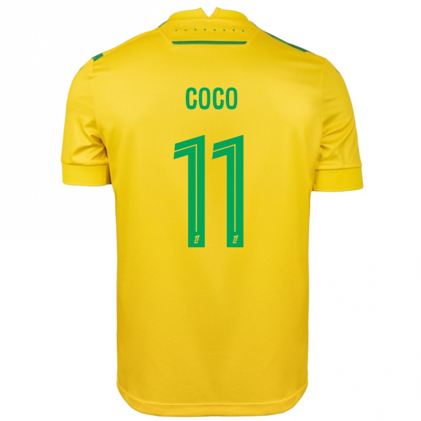 Niño Fútbol Camiseta Marcus Coco #11 Amarillo Verde 1ª Equipación 2024/25 México