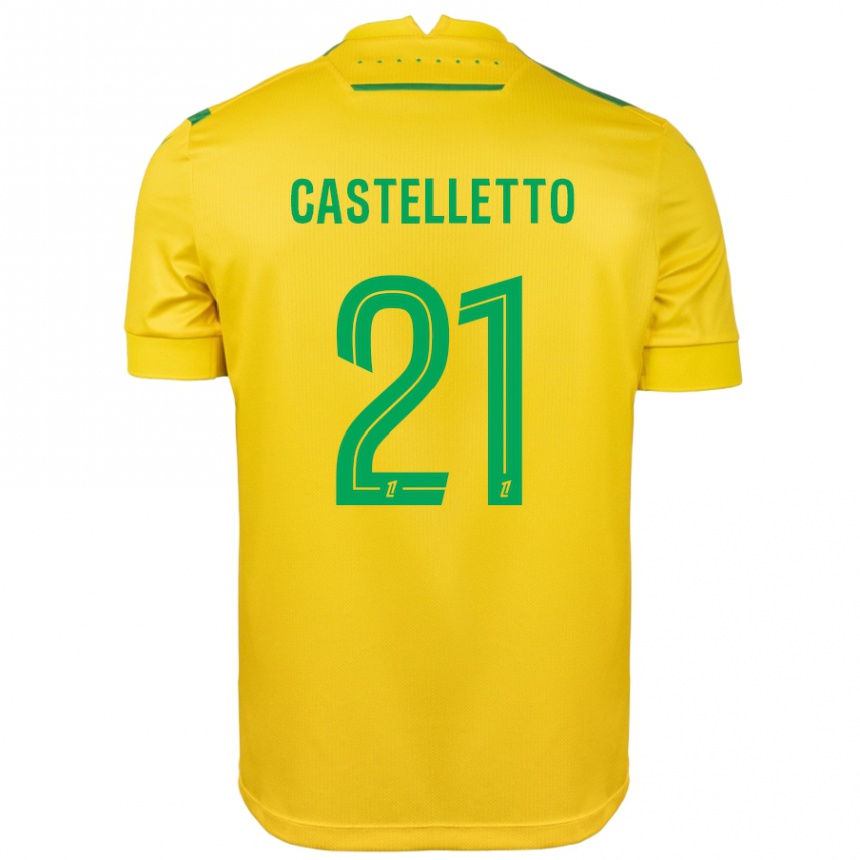 Niño Fútbol Camiseta Jean-Charles Castelletto #21 Amarillo Verde 1ª Equipación 2024/25 México