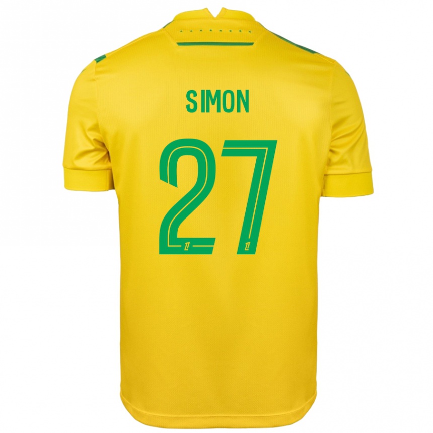 Niño Fútbol Camiseta Moses Simon #27 Amarillo Verde 1ª Equipación 2024/25 México