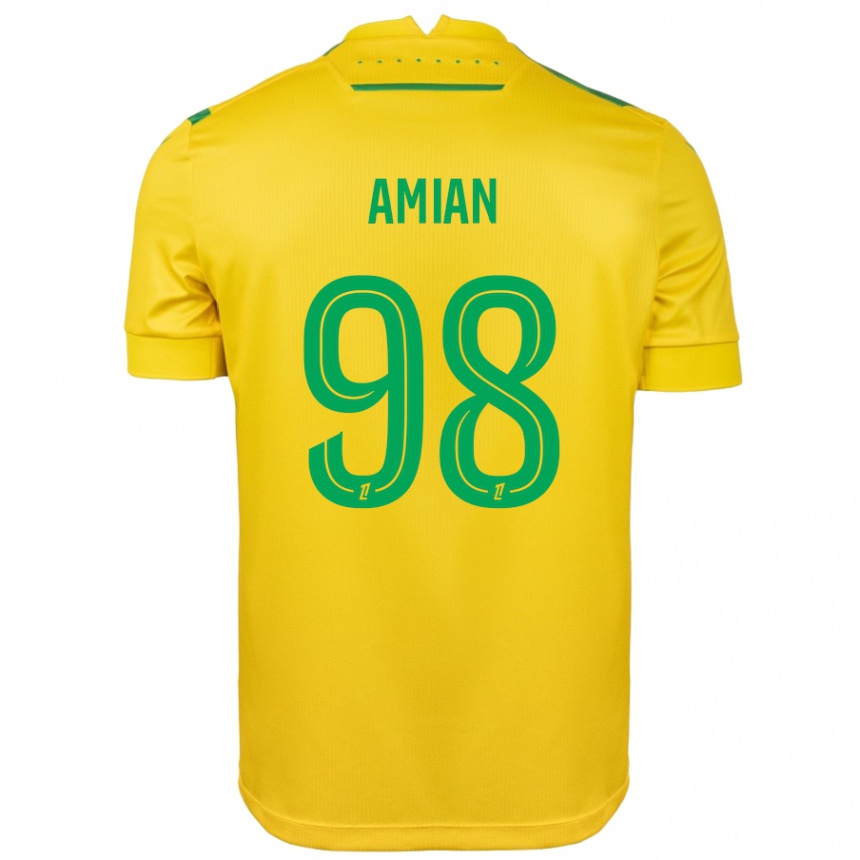 Niño Fútbol Camiseta Kelvin Amian #98 Amarillo Verde 1ª Equipación 2024/25 México