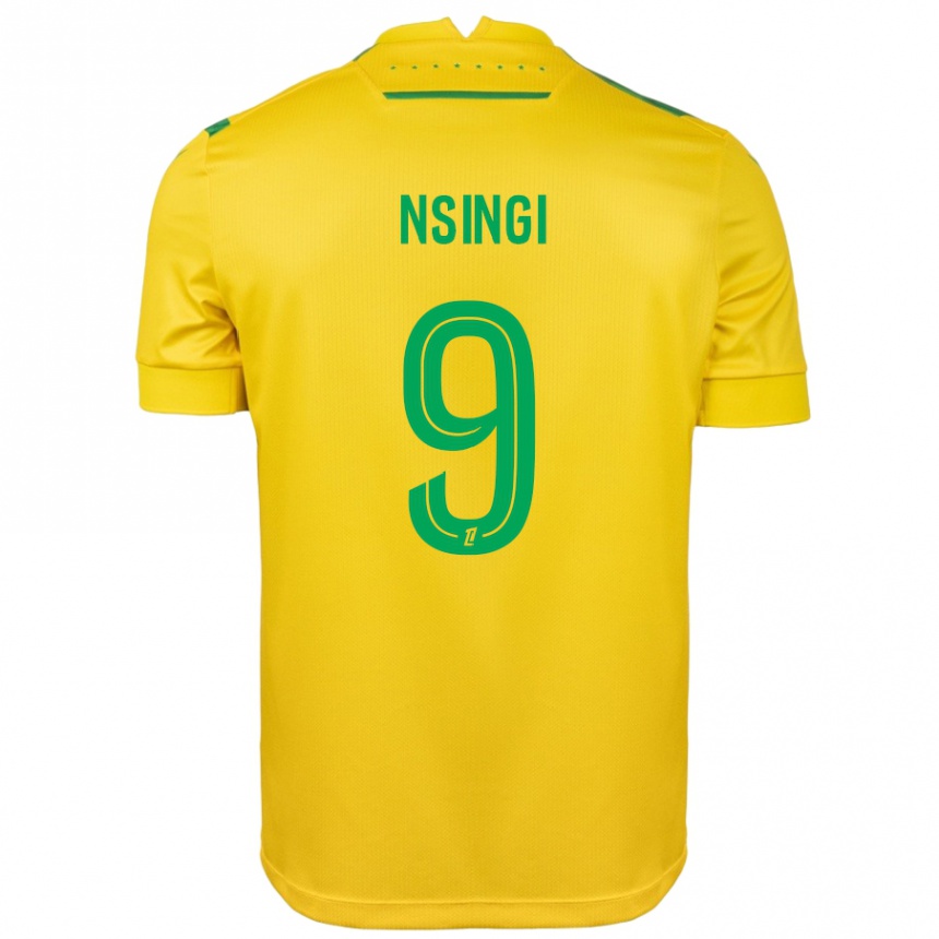 Niño Fútbol Camiseta Plamedi Nsingi #9 Amarillo Verde 1ª Equipación 2024/25 México