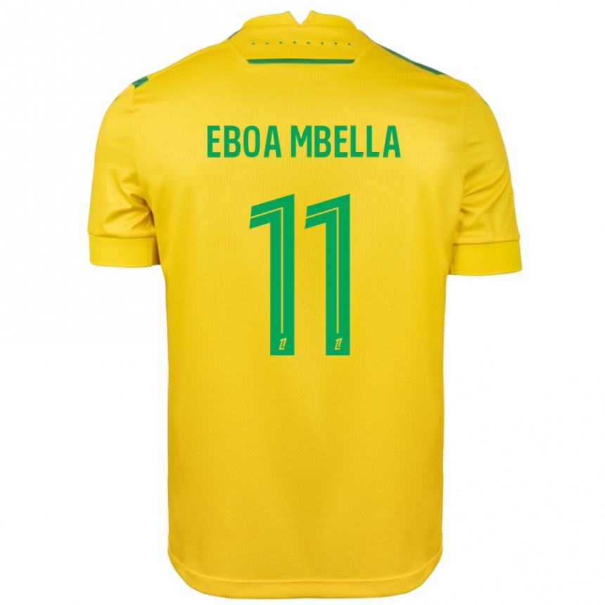 Niño Fútbol Camiseta Eden Eboa Mbella #11 Amarillo Verde 1ª Equipación 2024/25 México