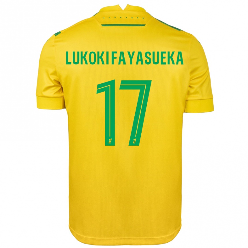 Niño Fútbol Camiseta Kévin Lukoki Fayasueka #17 Amarillo Verde 1ª Equipación 2024/25 México