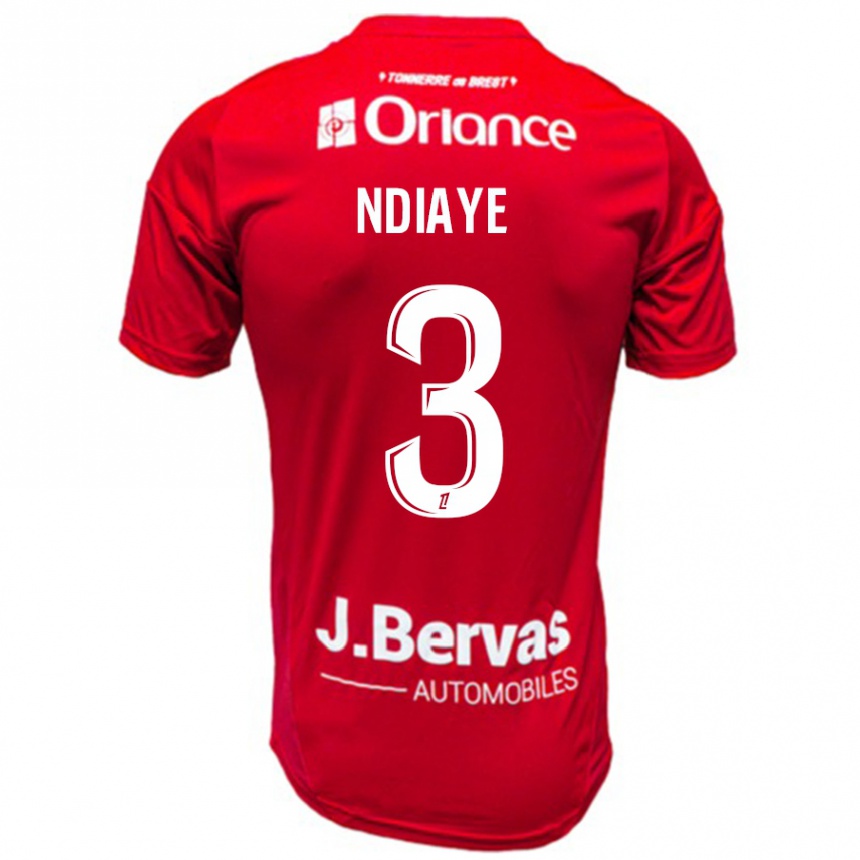 Niño Fútbol Camiseta Abdoulaye Ndiaye #3 Rojo Blanco 1ª Equipación 2024/25 México