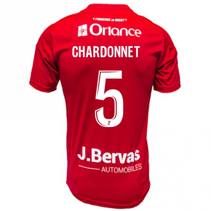 Niño Fútbol Camiseta Brendan Chardonnet #5 Rojo Blanco 1ª Equipación 2024/25 México