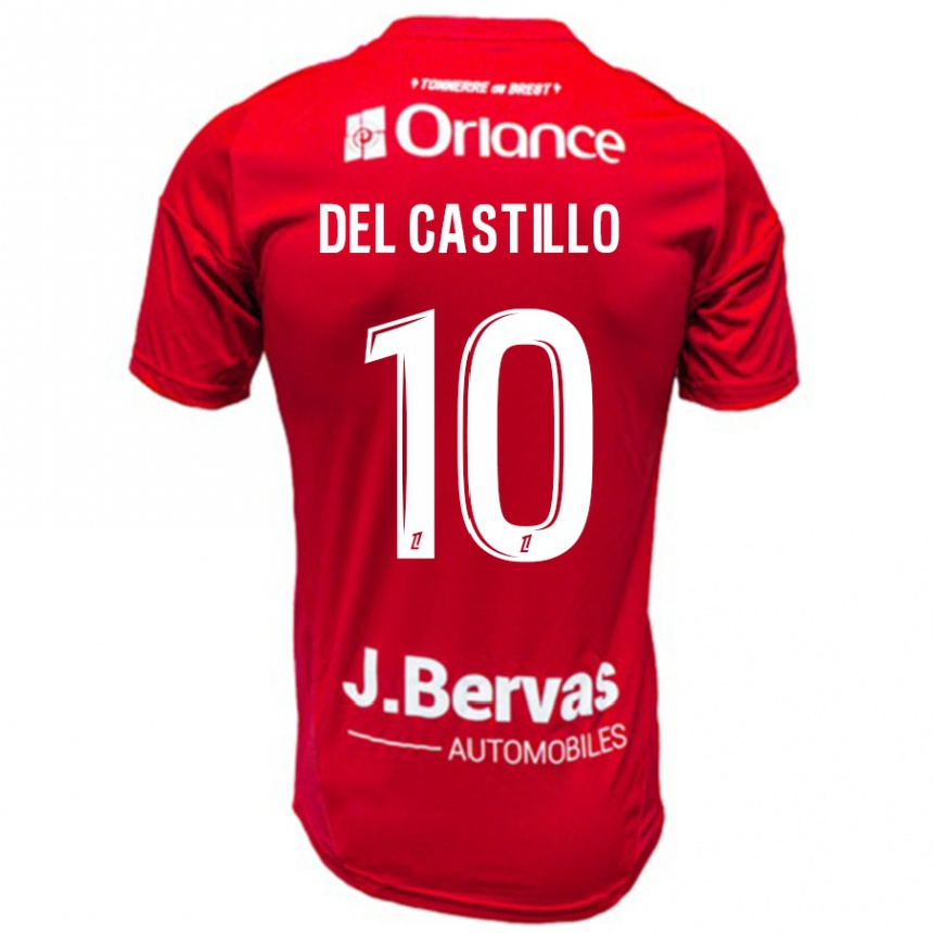 Niño Fútbol Camiseta Romain Del Castillo #10 Rojo Blanco 1ª Equipación 2024/25 México