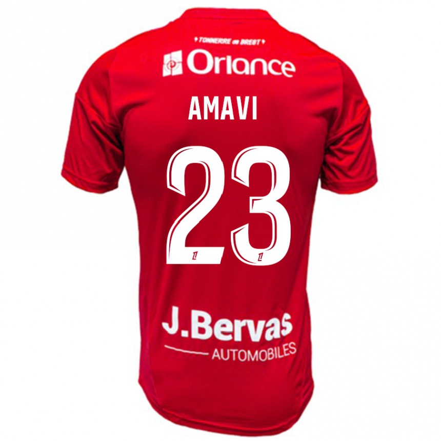 Niño Fútbol Camiseta Jordan Amavi #23 Rojo Blanco 1ª Equipación 2024/25 México