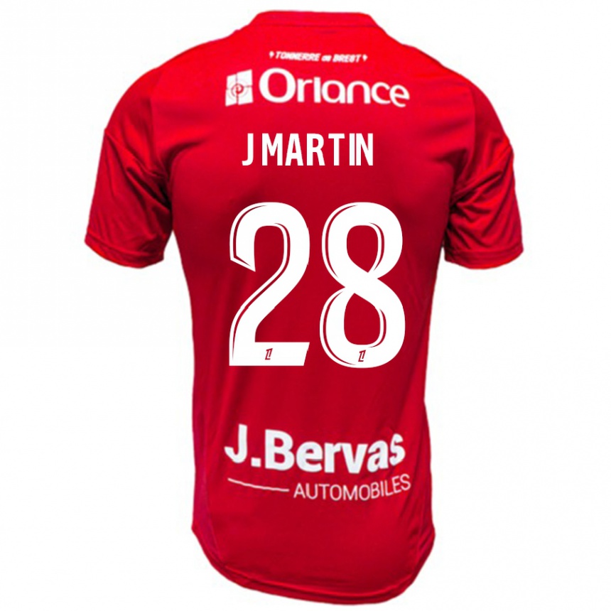 Niño Fútbol Camiseta Jonas Martin #28 Rojo Blanco 1ª Equipación 2024/25 México