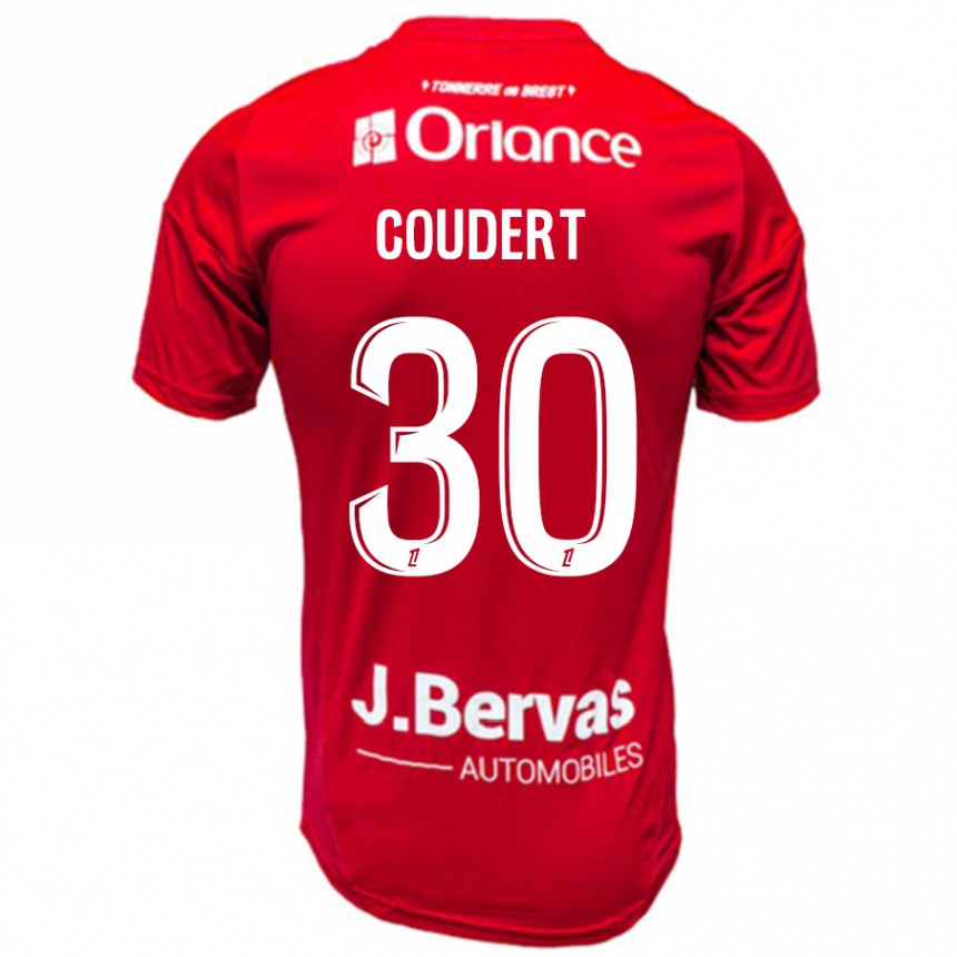 Niño Fútbol Camiseta Grégoire Coudert #30 Rojo Blanco 1ª Equipación 2024/25 México