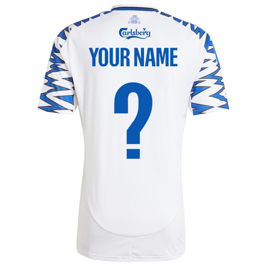 Niño Fútbol Camiseta Su Nombre #0 Blanco Azul Cielo 1ª Equipación 2024/25 México