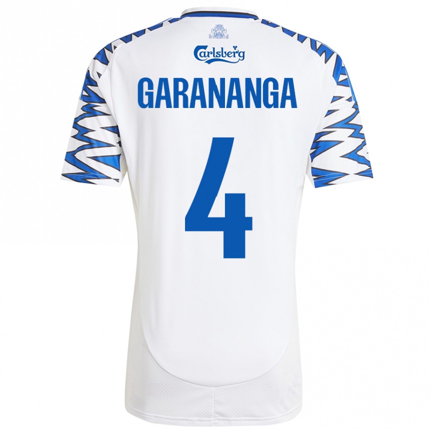 Niño Fútbol Camiseta Munashe Garananga #4 Blanco Azul Cielo 1ª Equipación 2024/25 México