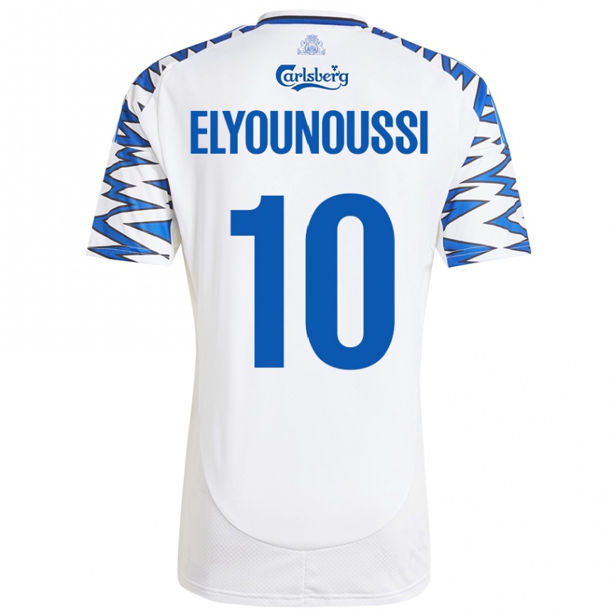 Niño Fútbol Camiseta Mohamed Elyounoussi #10 Blanco Azul Cielo 1ª Equipación 2024/25 México