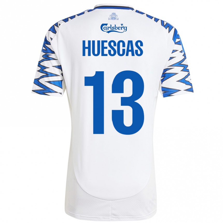 Niño Fútbol Camiseta Rodrigo Huescas #13 Blanco Azul Cielo 1ª Equipación 2024/25 México