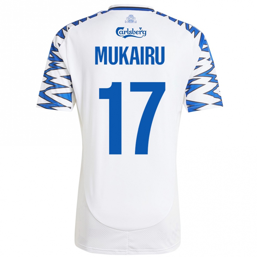 Niño Fútbol Camiseta Paul Mukairu #17 Blanco Azul Cielo 1ª Equipación 2024/25 México