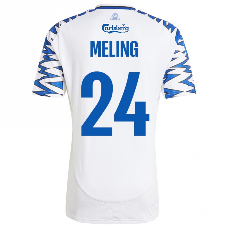 Niño Fútbol Camiseta Birger Meling #24 Blanco Azul Cielo 1ª Equipación 2024/25 México