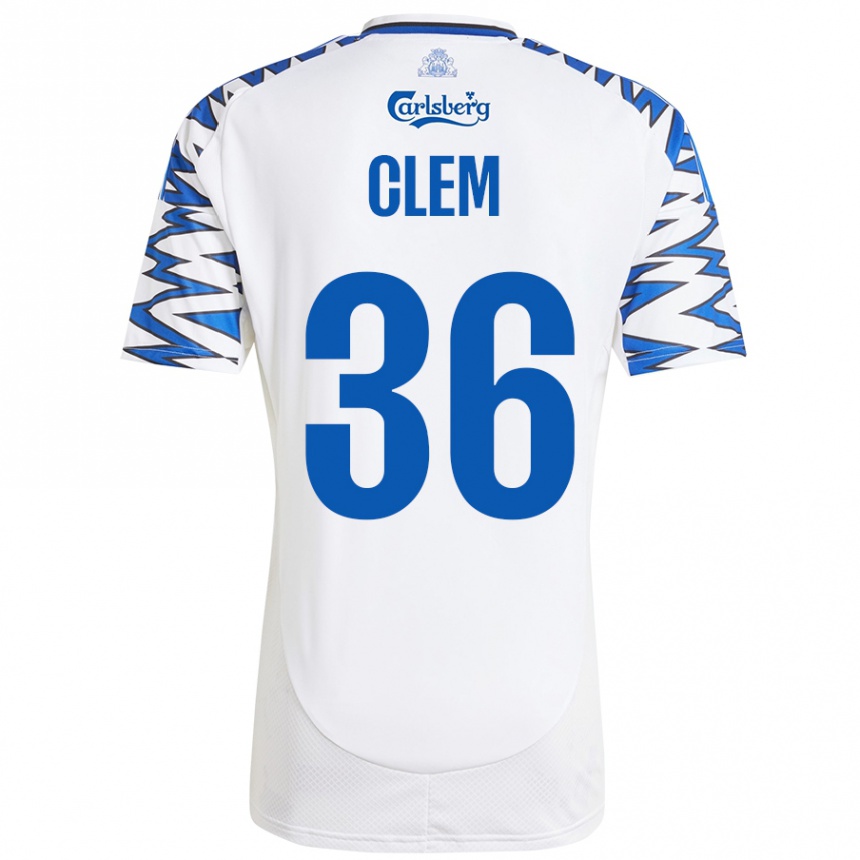 Niño Fútbol Camiseta William Clem #36 Blanco Azul Cielo 1ª Equipación 2024/25 México