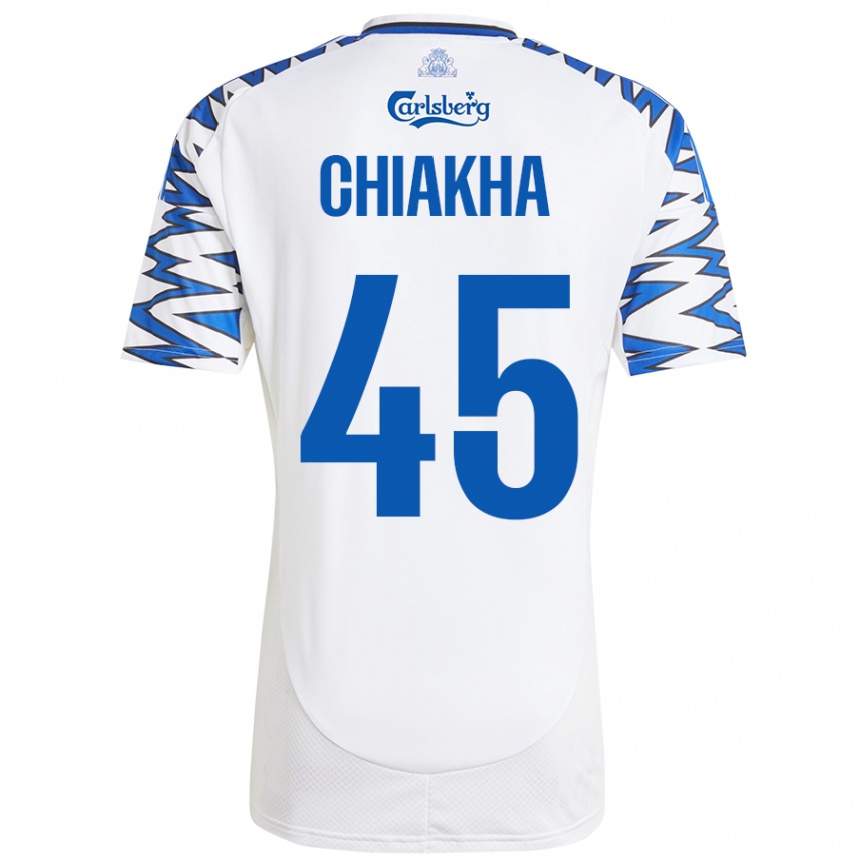 Niño Fútbol Camiseta Amin Chiakha #45 Blanco Azul Cielo 1ª Equipación 2024/25 México