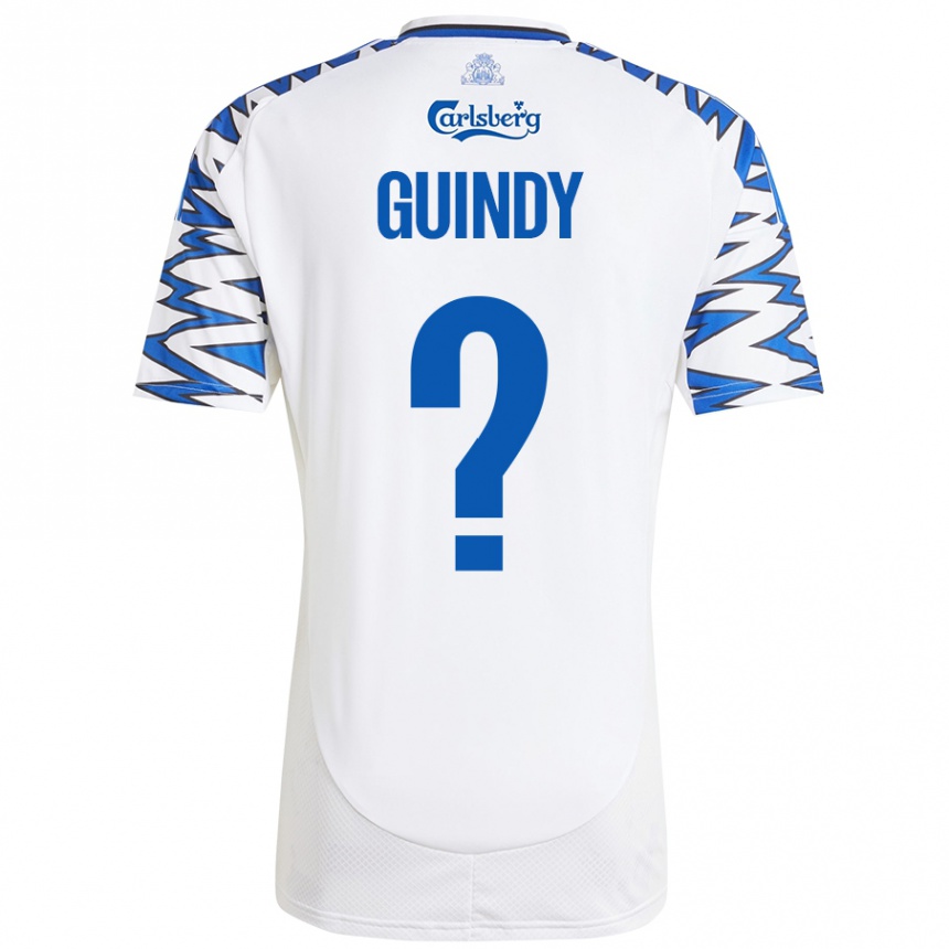 Niño Fútbol Camiseta Eliot Guindy #0 Blanco Azul Cielo 1ª Equipación 2024/25 México