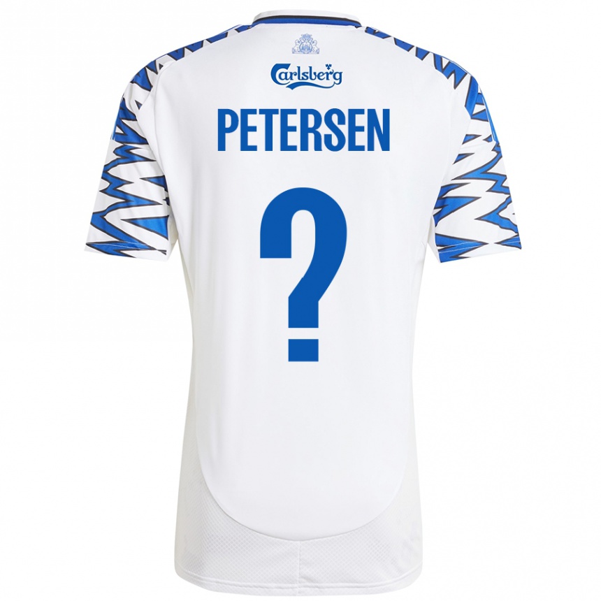 Niño Fútbol Camiseta Frederik Petersen #0 Blanco Azul Cielo 1ª Equipación 2024/25 México