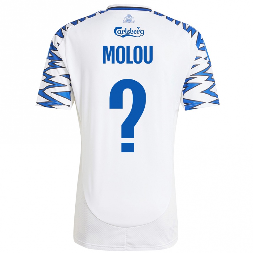 Niño Fútbol Camiseta Yvann Molou #0 Blanco Azul Cielo 1ª Equipación 2024/25 México