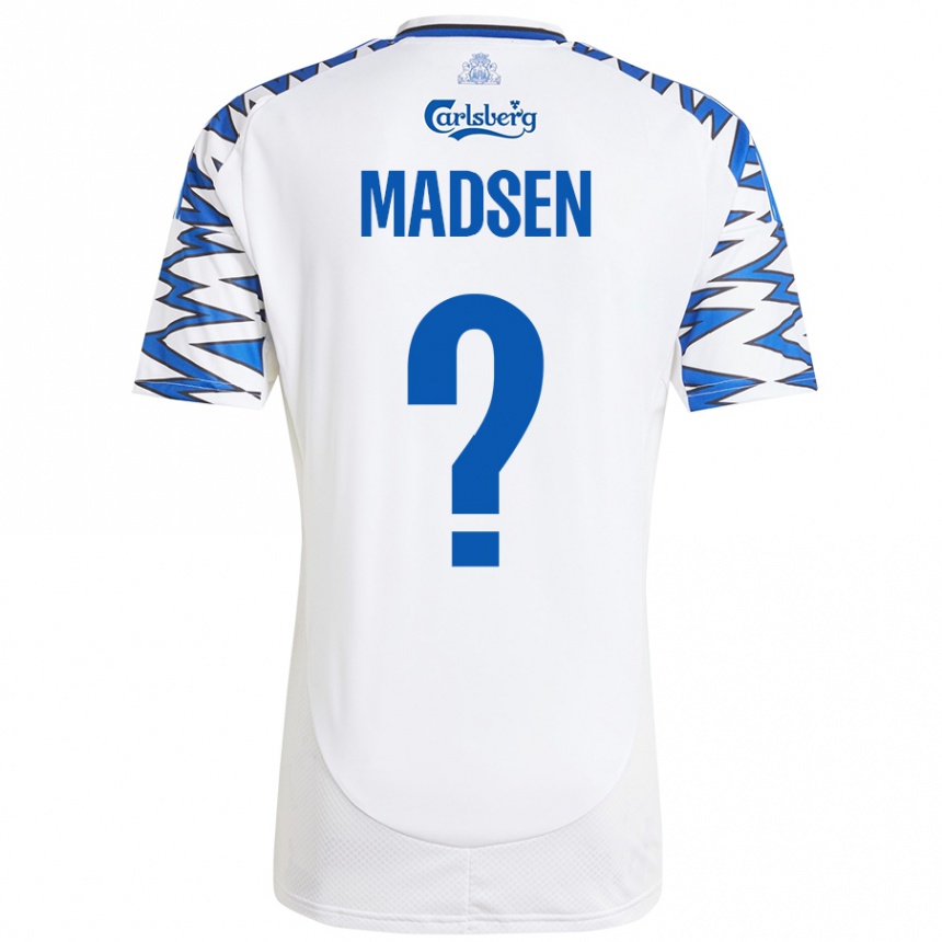 Niño Fútbol Camiseta Noah Madsen #0 Blanco Azul Cielo 1ª Equipación 2024/25 México