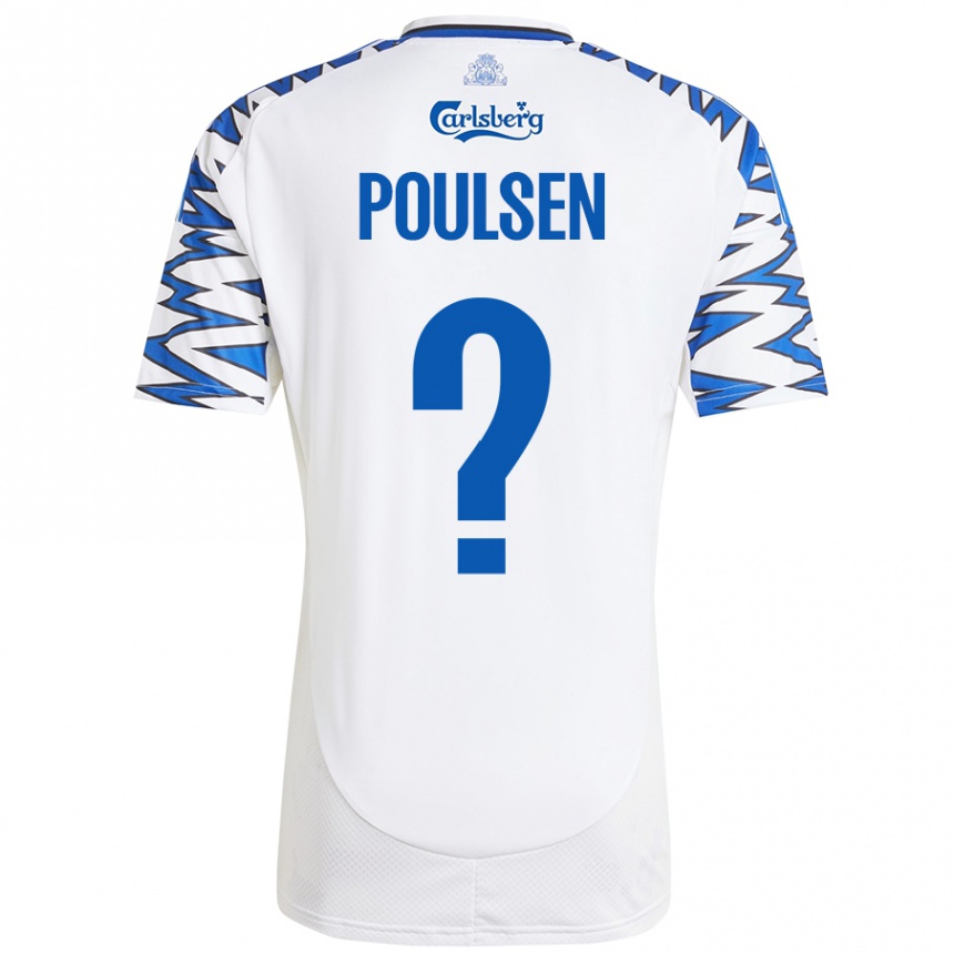 Niño Fútbol Camiseta Xander Poulsen #0 Blanco Azul Cielo 1ª Equipación 2024/25 México