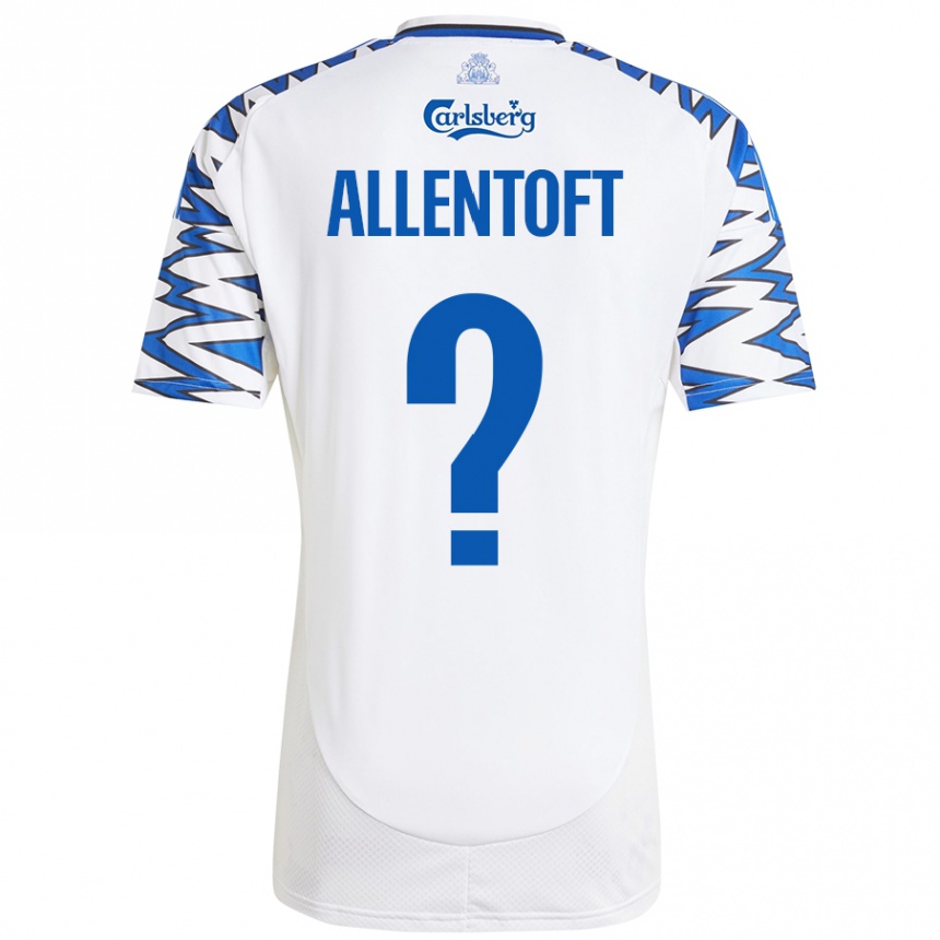 Niño Fútbol Camiseta Philip Allentoft #0 Blanco Azul Cielo 1ª Equipación 2024/25 México