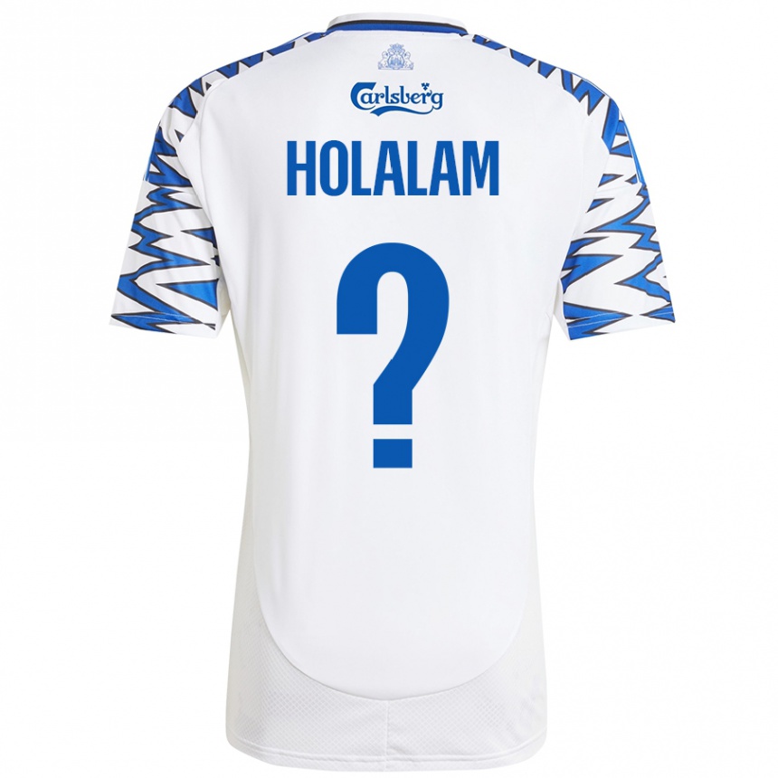 Niño Fútbol Camiseta Ishaq Holalam #0 Blanco Azul Cielo 1ª Equipación 2024/25 México