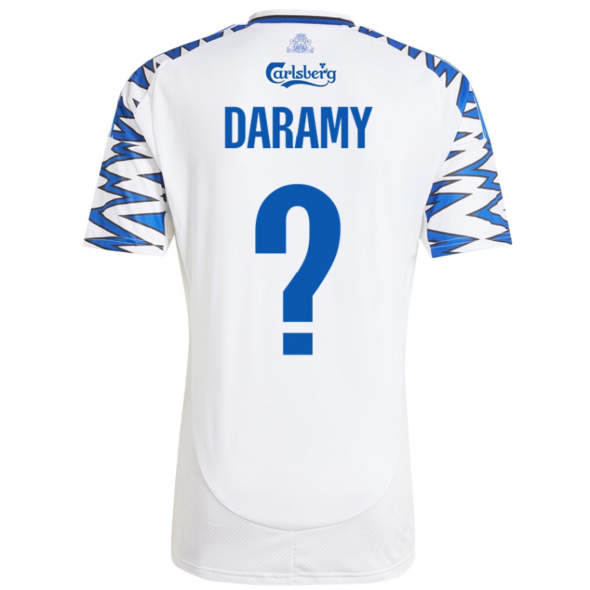 Niño Fútbol Camiseta Abdul Daramy #0 Blanco Azul Cielo 1ª Equipación 2024/25 México