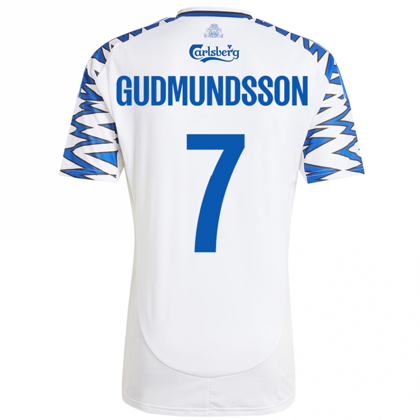 Niño Fútbol Camiseta Galdur Gudmundsson #7 Blanco Azul Cielo 1ª Equipación 2024/25 México