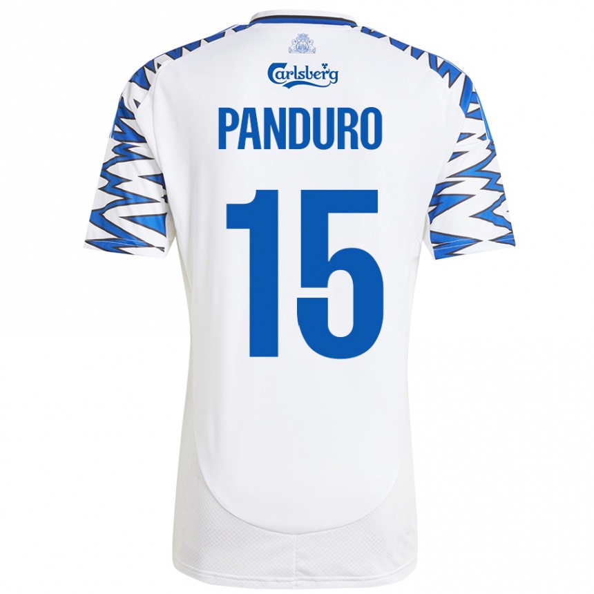 Niño Fútbol Camiseta Tristan Panduro #15 Blanco Azul Cielo 1ª Equipación 2024/25 México