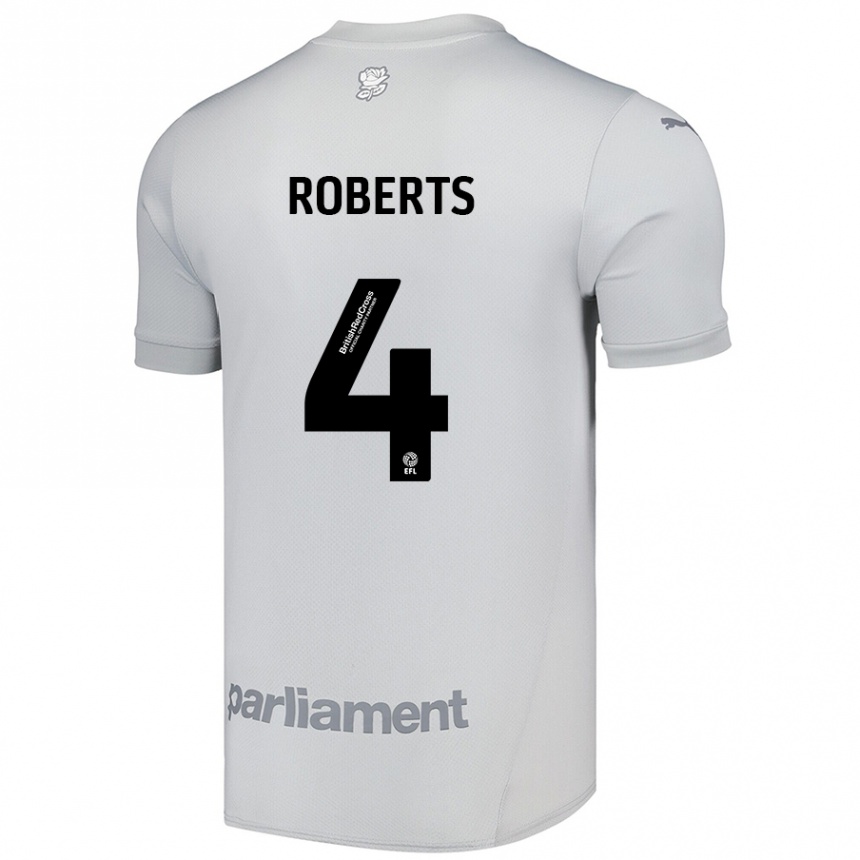 Niño Fútbol Camiseta Marc Roberts #4 Gris Plata 2ª Equipación 2024/25 México